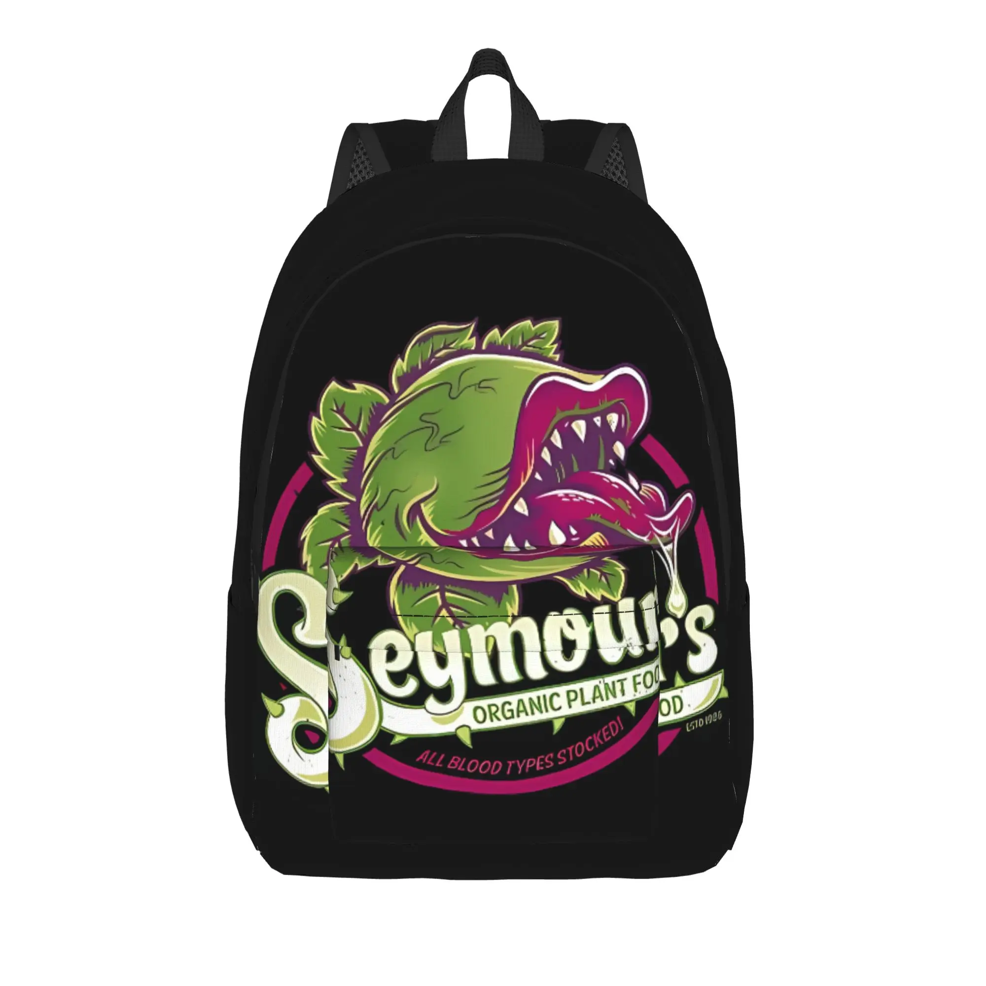 Back to School Season Zipper Closure Creepy Potted Flora  Knapsack Little Shop of Horrors Female College Bag Backpack