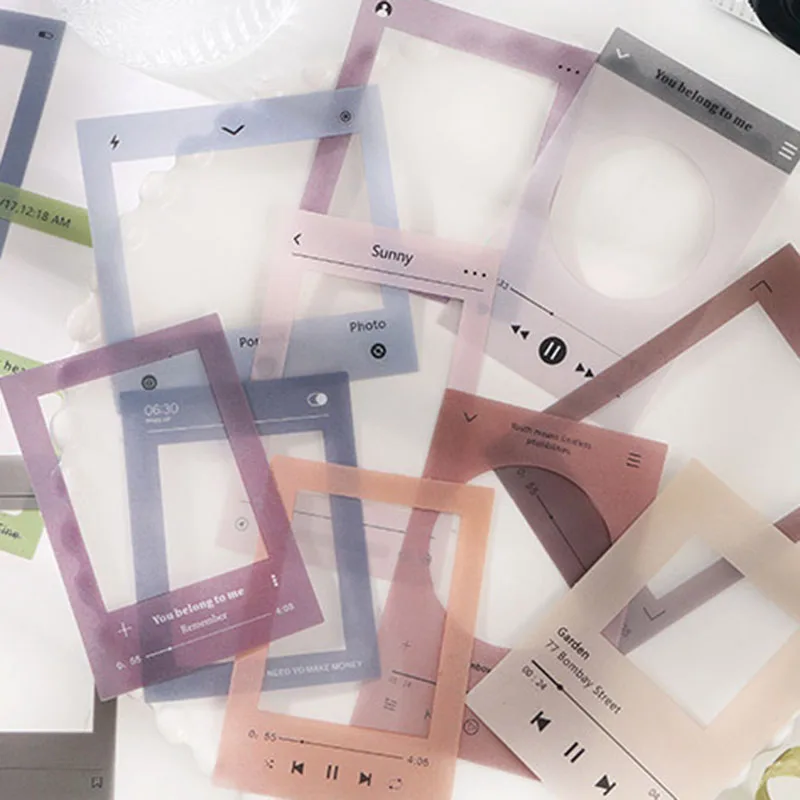 1 retro border decoration sticker, made of PET waterproof material, suitable fordiary, scrapbook, photo frame decoration