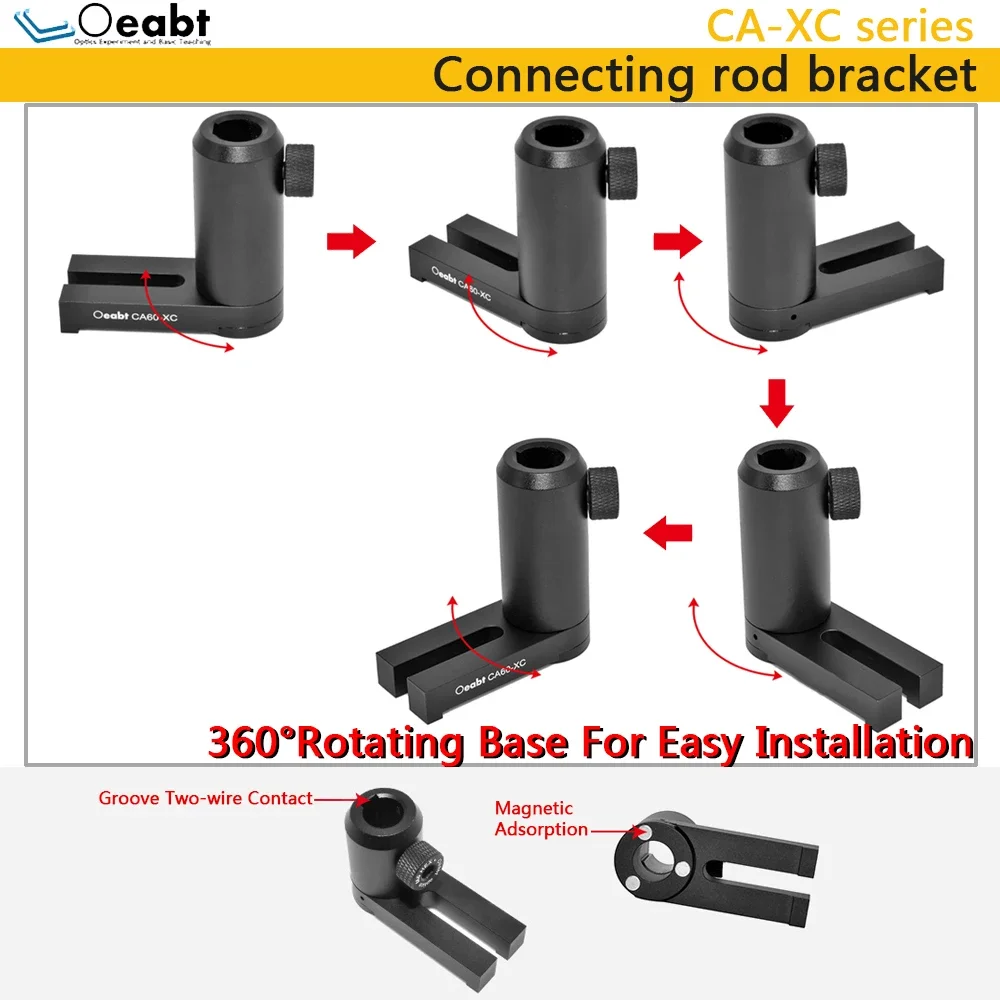 Support de poteau magnétique rotatif série CA-XC, base magnétique optique, cadre de support d\'expérience de recherche scientifique, cadre de réglage