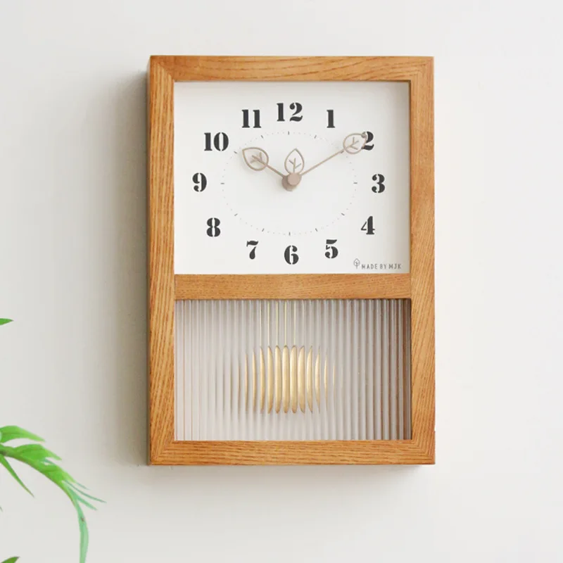 Japanese Vintage Wall Clock Living Room Old Style Pendulum Walnut Solid Wood Desk Clock
