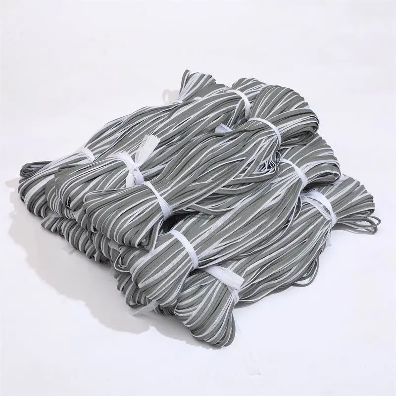 100 Yards High Reflective Fabric Piping Ribbon with white edge braid trim tape for sewn on clothing, bags ,shoes