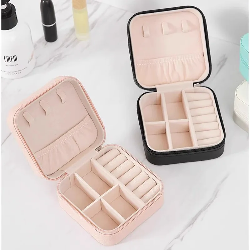 Jewelry Storage Box Earrings Necklace Jewelry Storage Box Ring Portable Travel Storage Jewelry Box Double-Layer Jewelry Box