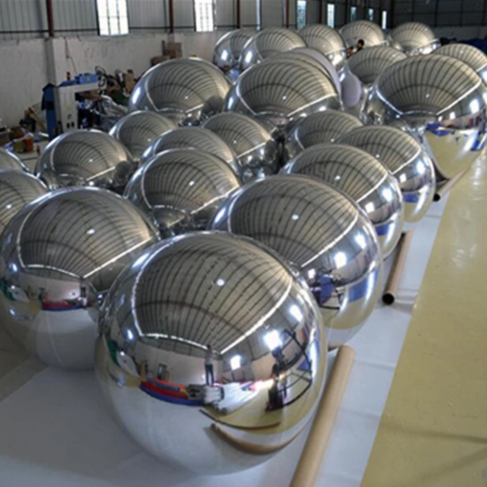 wholesale Silver Giant Inflatable Mirror Ball Hanging inflatable Mirror Balloon Large Sealed Gold Colorful Sphere For Wedding