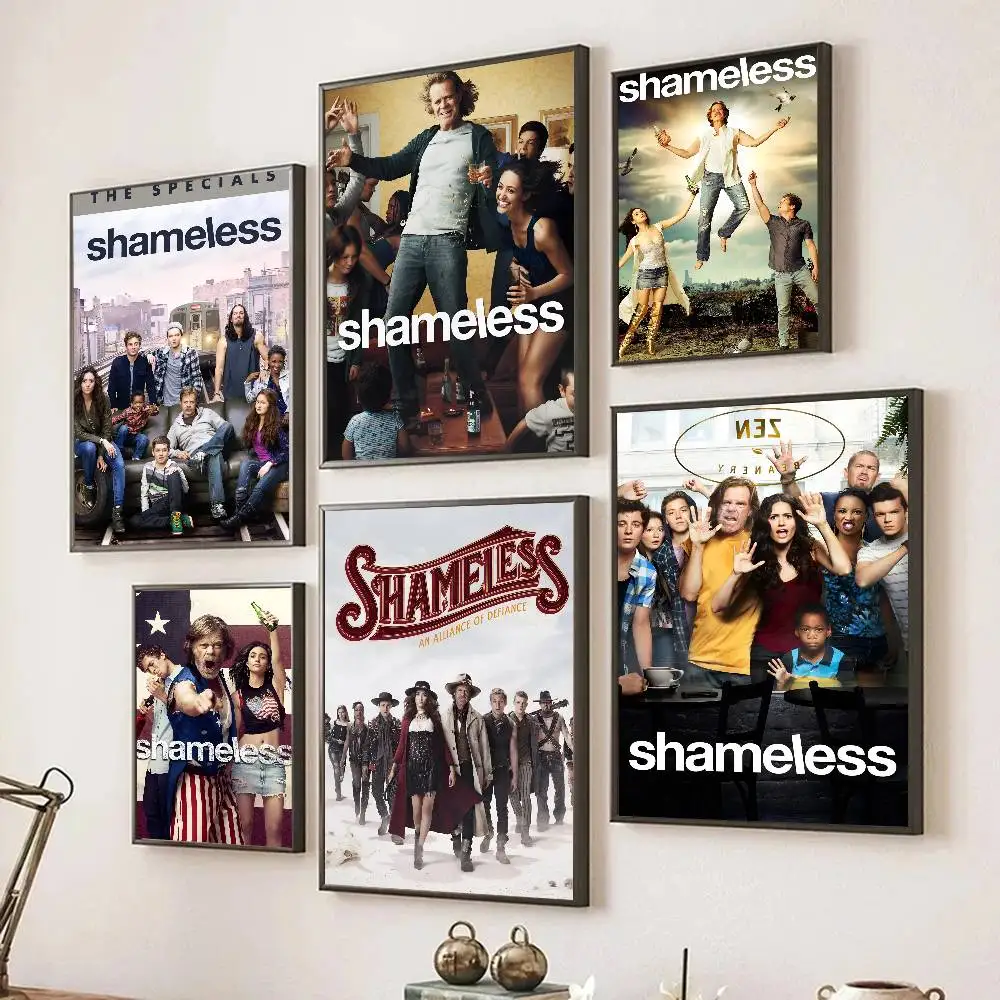 Klassisches TV-Serien-Poster „Shameless“, selbstklebende Kunst, Raum-Eingangsbereich, Restaurant, Wanddekoration, Kunstgemälde