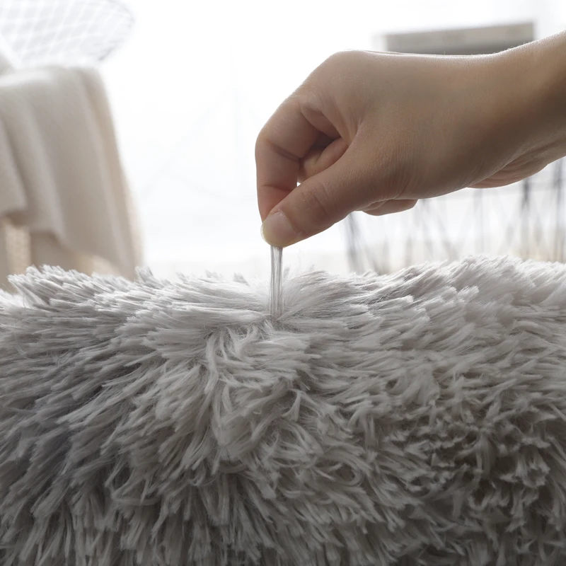 Graue Batik-Shaggy-Teppiche Ultra Weiche Rutschfeste Plüsch-Teppiche Schlafzimmer Wohnzimmer Kinderzimmer Große Größe Wohndekor Bodenmatten – Detail 5