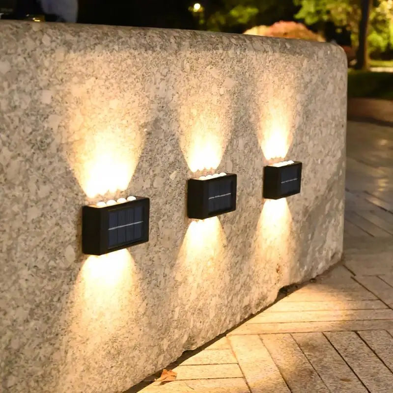 Lámpara Solar de pared para exteriores, luz alimentada por energía Solar impermeable hacia arriba y hacia abajo, ilumina la decoración del jardín del hogar, luces solares exteriores