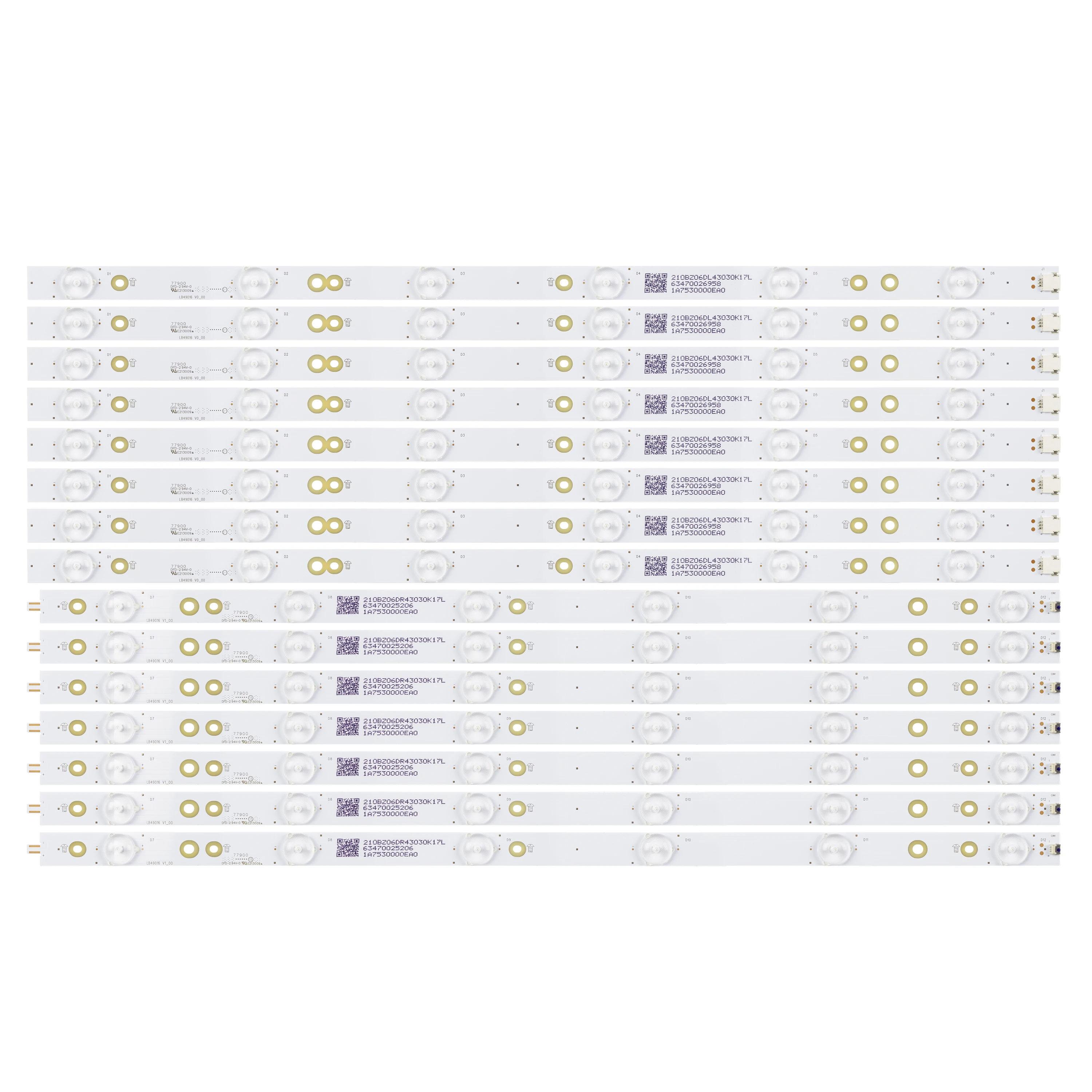 LED Backlight Strip 6+6Leds for 49' 49PUS6401 49PUS6501 49PUH6101 49PUS6561/12 49PUS6101/12 GJ-2K16-490-D712-P5-L R