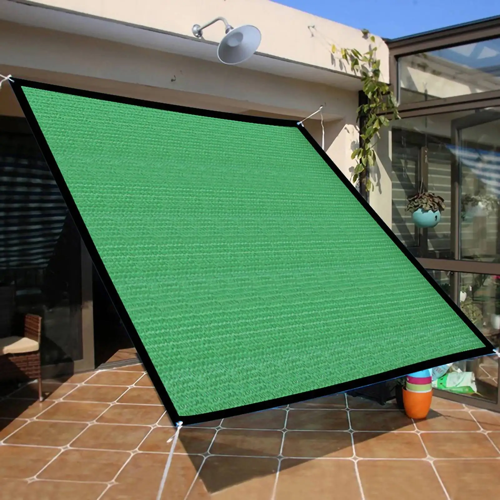 

PE Square Sun Shade Sail - Reinforced Corners & Buttonhole Design, Thickened Breathable Material, 2x2m for Outdoor Spaces