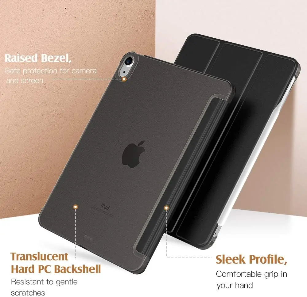 

Для iPad Air 11-дюймовый чехол (M3/M2-2025/2024), iPad Air 5-го поколения 2022/4-го поколения 2020 10,9 дюйма, тонкая жесткая полупрозрачная задняя крышка