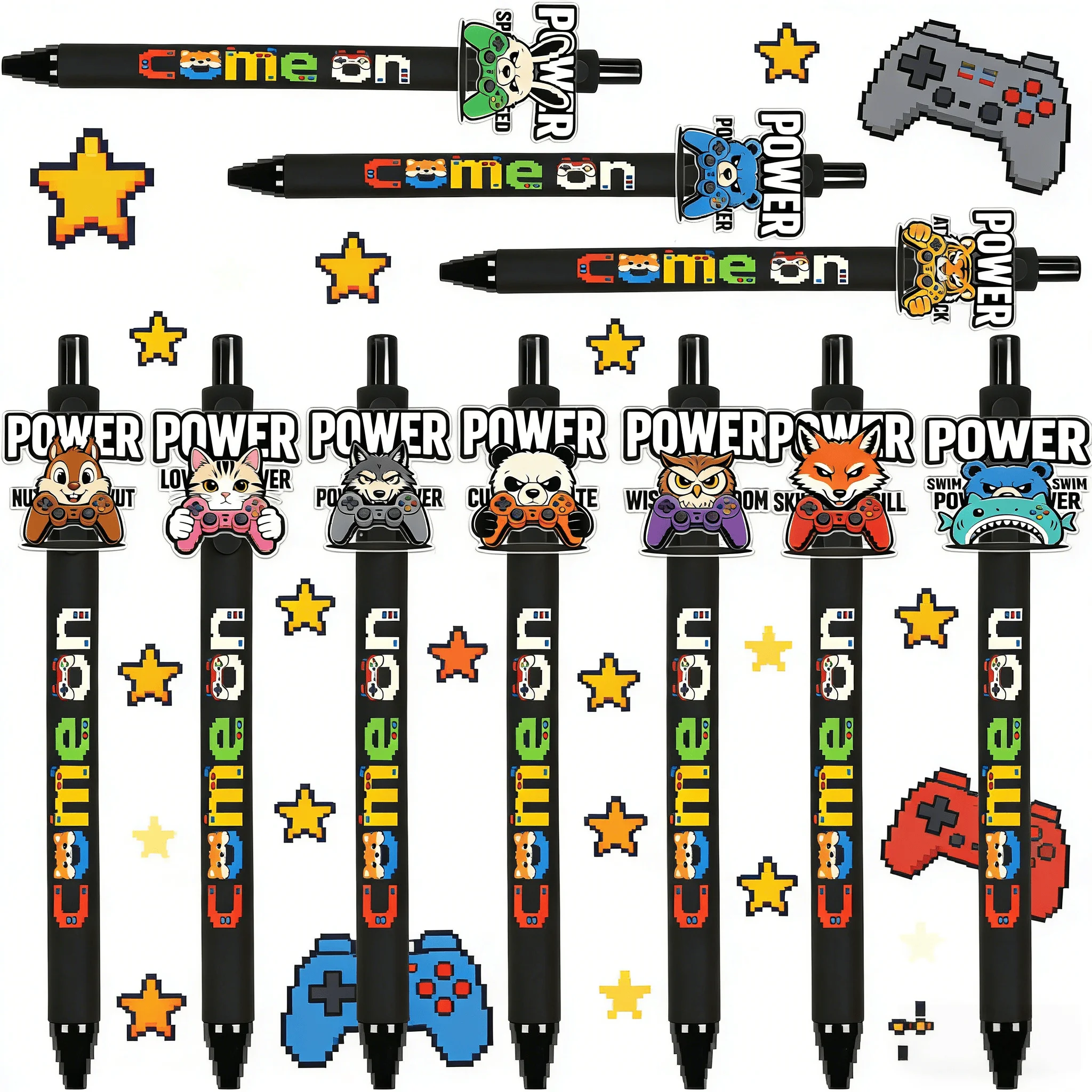 

16/18pcs Animal gamepad pattern ballpoint pen game enthusiast's special pen for opening school season stationery gifts