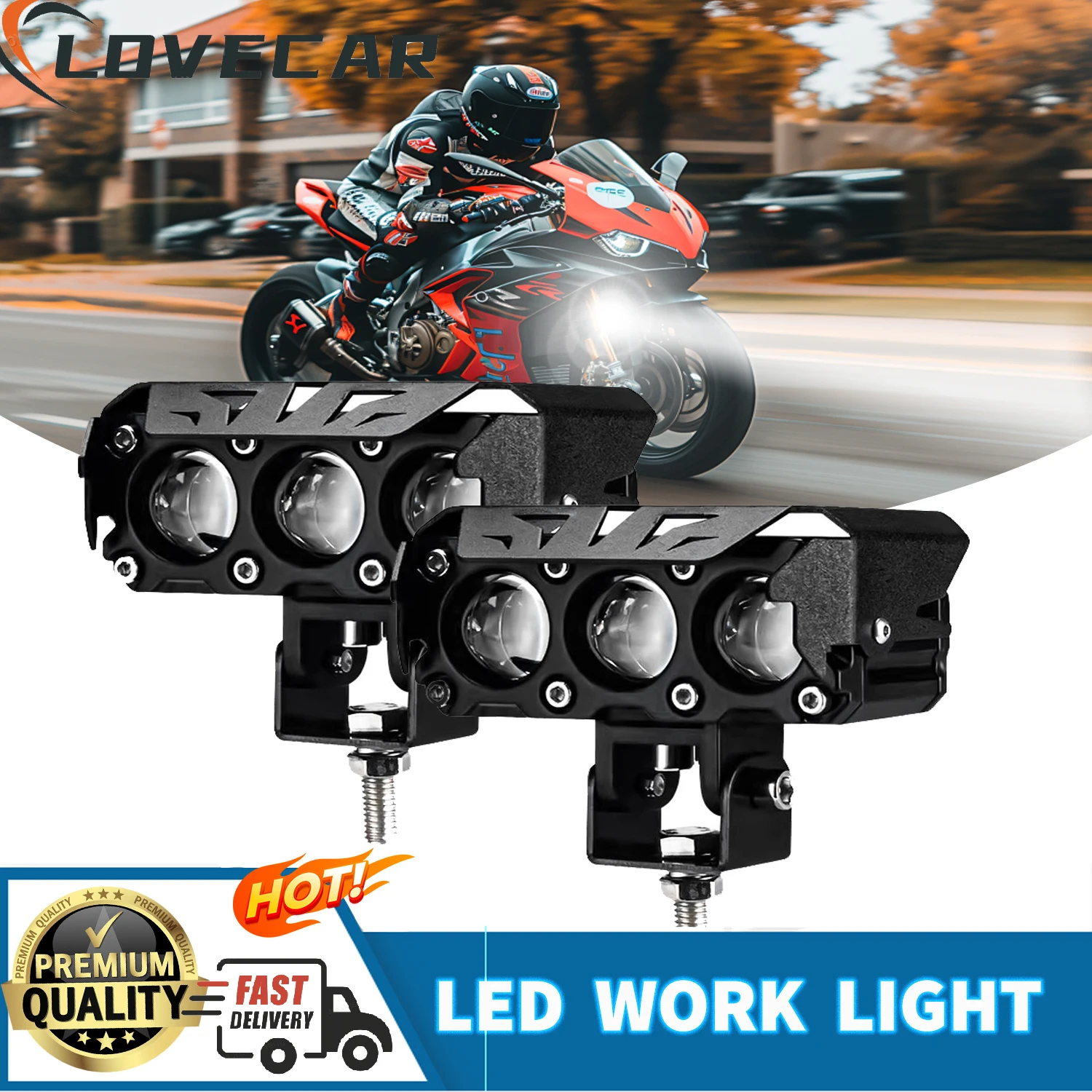 

Super Bright LED Motorcycle Spotlights Front Lamp Lights Pods Light Penetrating Fan Driving Led for 4x4 ATV Truck Bike SUV