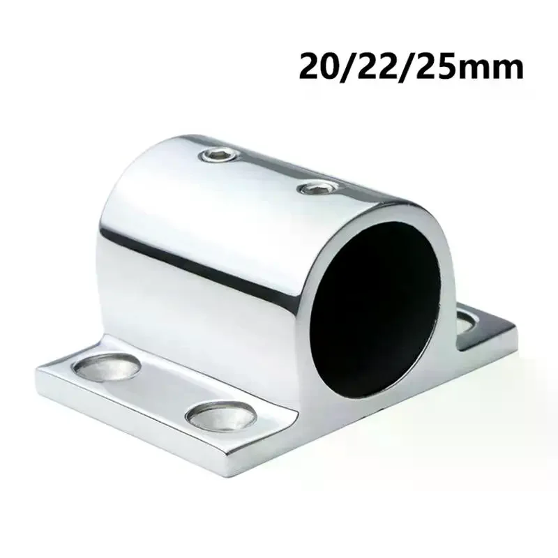 

20/22/25mm Stainless Steel Square Tube Post Base Fixation Anti Corrosion Marine Bracket For Boat Handrail Deck Rail Support