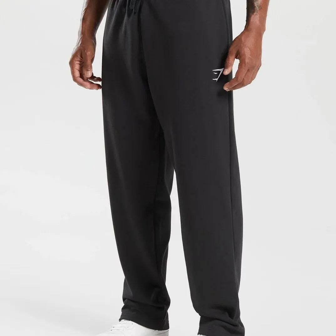 GYMSHARK sporty embroidery fitness straight-leg long pants - versatile and loose-fitting casual pants