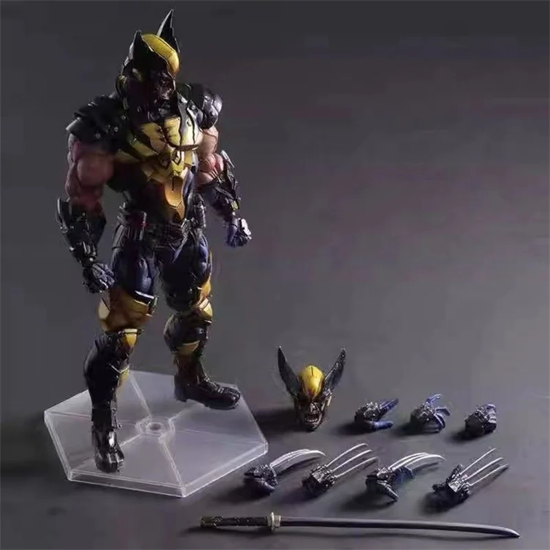 Play Arts Marvel Wolverine X-MEN Action Figure 28cm Ornaments Pvc Figure Animation Peripherals Ornament Desktop Display Gift Toy
