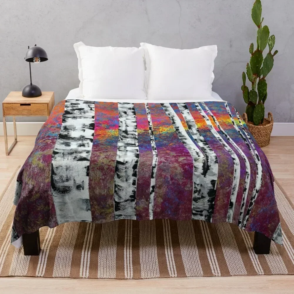 

Birches Throw Blanket Modern Design Soft Blanket for Home Decor