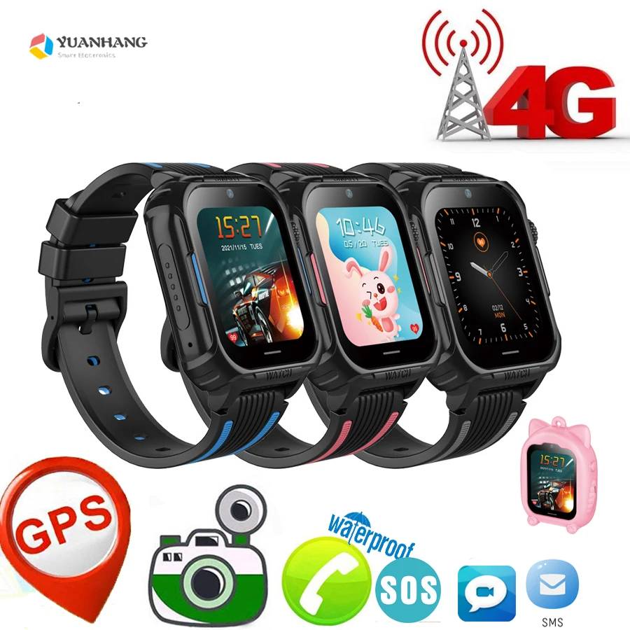 

Smart 4G Video Voice SOS Call Camera Watch Student Child GPS WIFI Trace Locate Android 8.1 WhatsApp SIM Card Phone Smartwatch