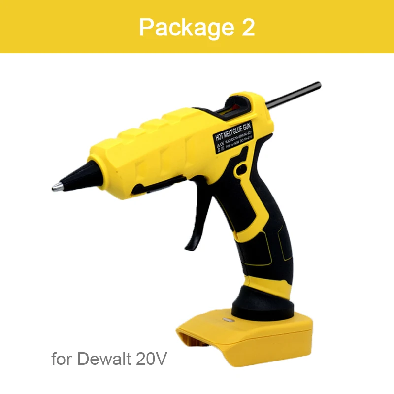 40W Electric Hot Melt Glue Gun Glue Grab for Dewalt 20V No Battery Cordless Hot Melt Welding Hot Air Gun 7mm Glue Stick DIY Tool