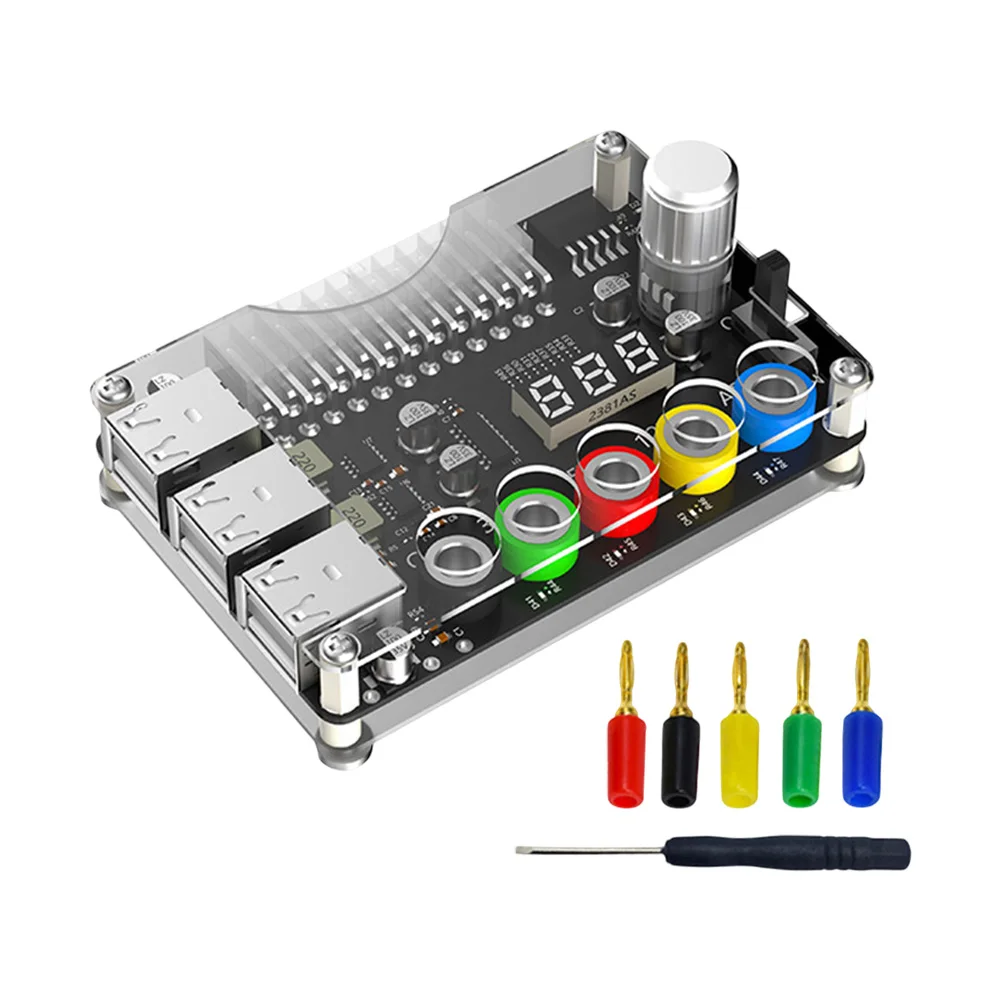 AtX 24 Pin Power Supply Regulator Board With Adjustable Voltage Knob And 6 USB Ports For STM32 LED Motor Drive Module Accessory