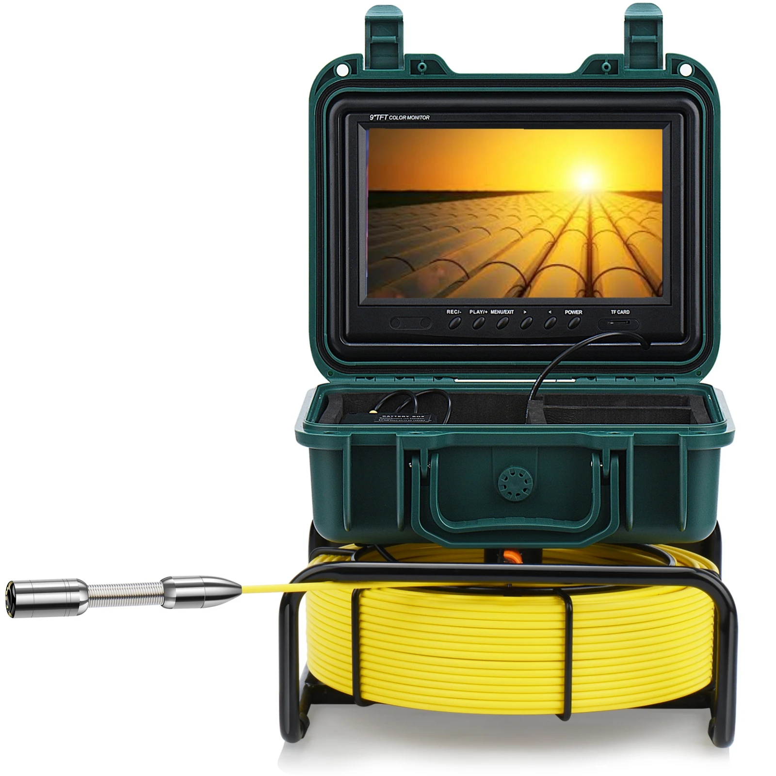 SYANSPA Sewer Pipeline Inspection Endoscope 16GB DVR 9inch HD1080P Screen Industrial Pipeline Inspection Camera IP68 Waterproof