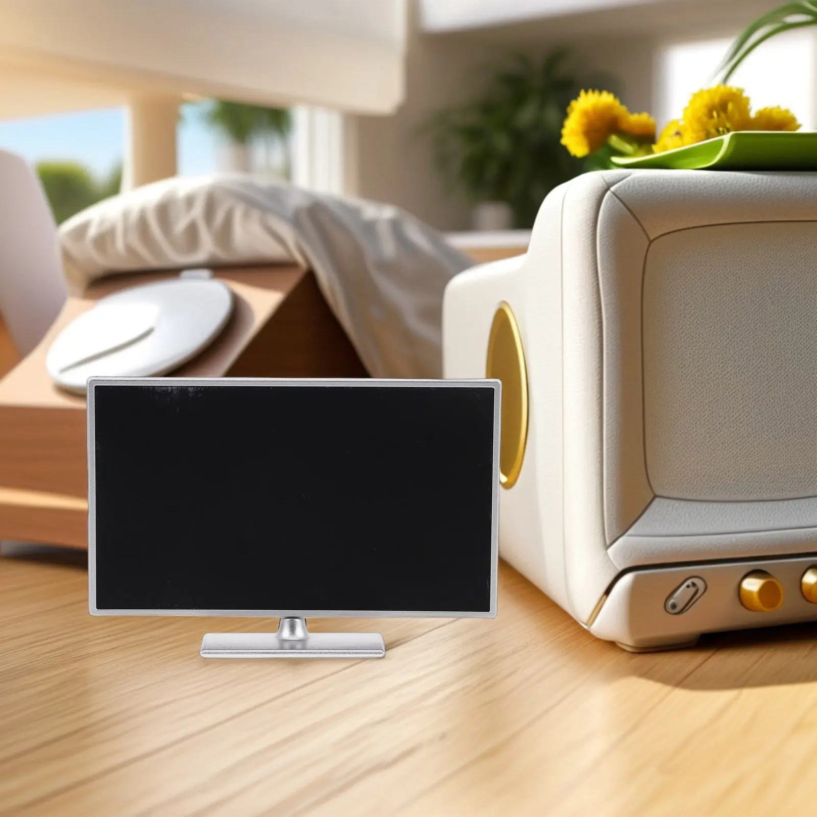 

Миниатюрный телевизор для кукольного домика: реалистичный ЖК-экран, пластиковый телевизор, декоративный аксессуар для гостиной