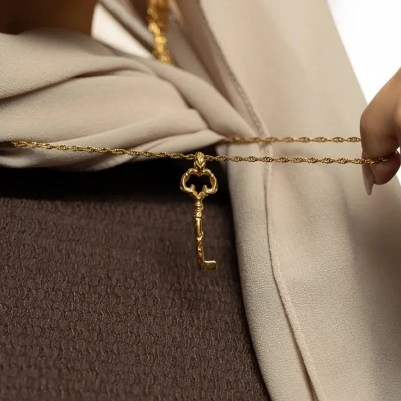 

Key of Return Necklace 3D Key Necklace Gold Women's Pendant Gift for a Friend Customization 925 Sterling Silver Pendant