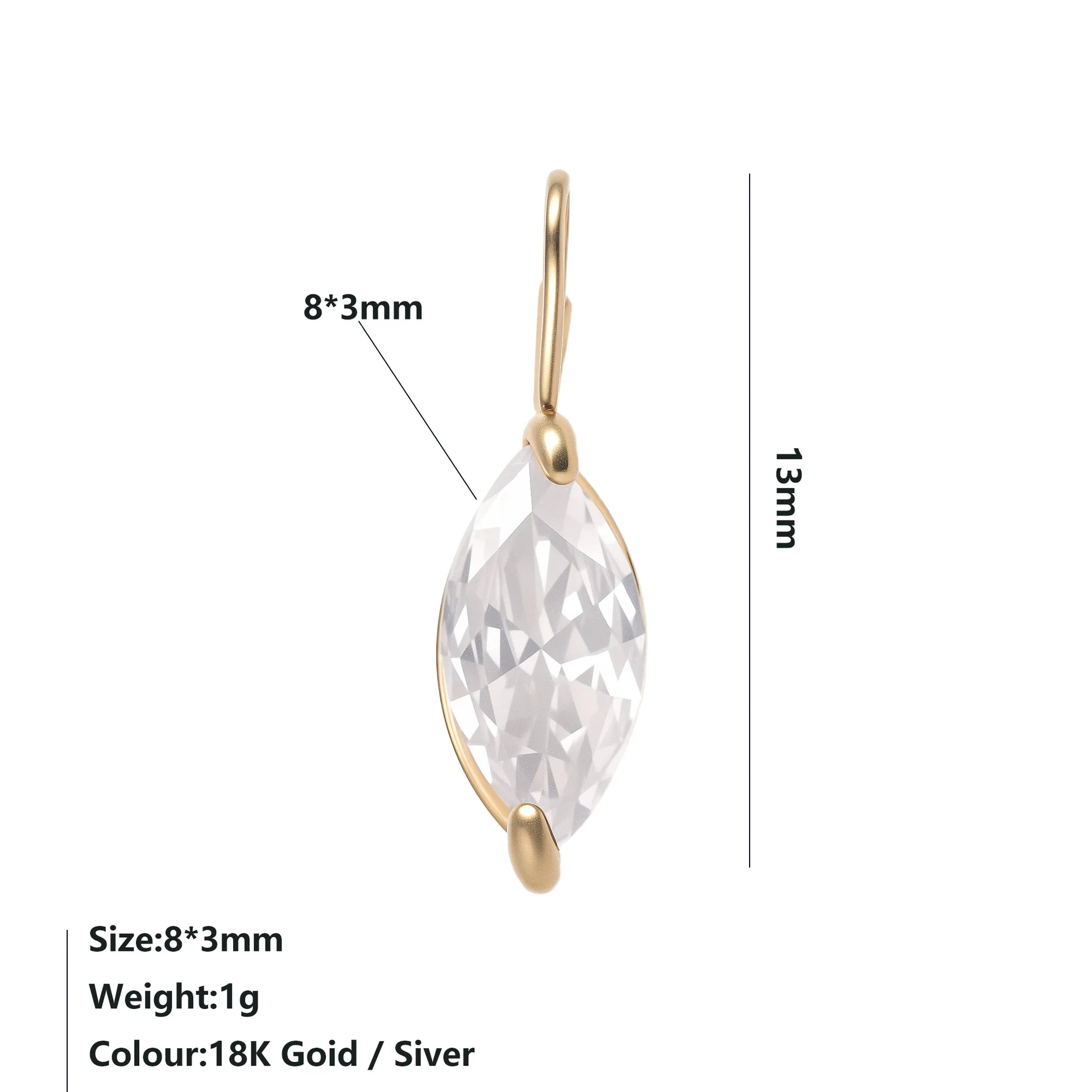 Tiny Marquise Crystal Charms for DIY Earrings