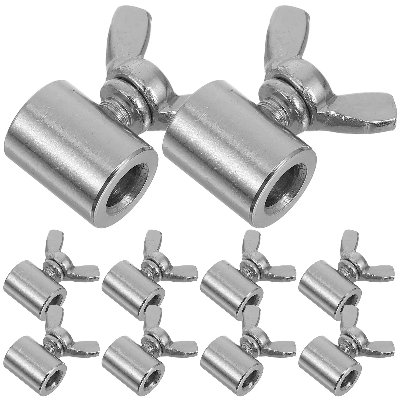 10Pcs Stainless Steel Butterfly Buckle 5Mm Hand-Tightening Column Railing Twist Buckle Tool-Free Secure Fastening Decorative
