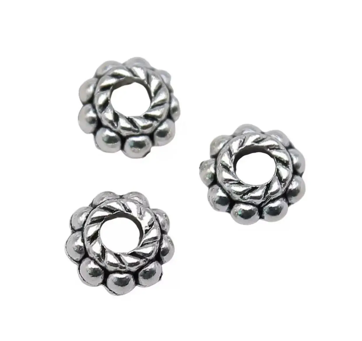 

40pcs 6*6mm ,hole 3mm Alloy metal tibetan silver color spacer beads for DIY findings HW2893