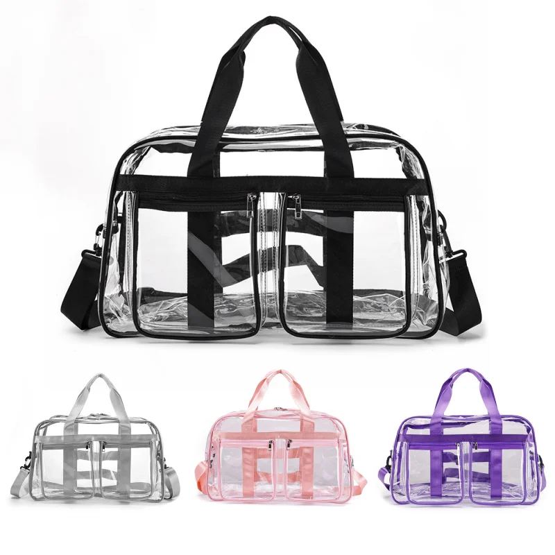 

New PVC Transparent Travel Bag, Outdoor Sports Single-shoulder Bag, Fully Transparent Waterproof, Large-capacity Crossbody Bag