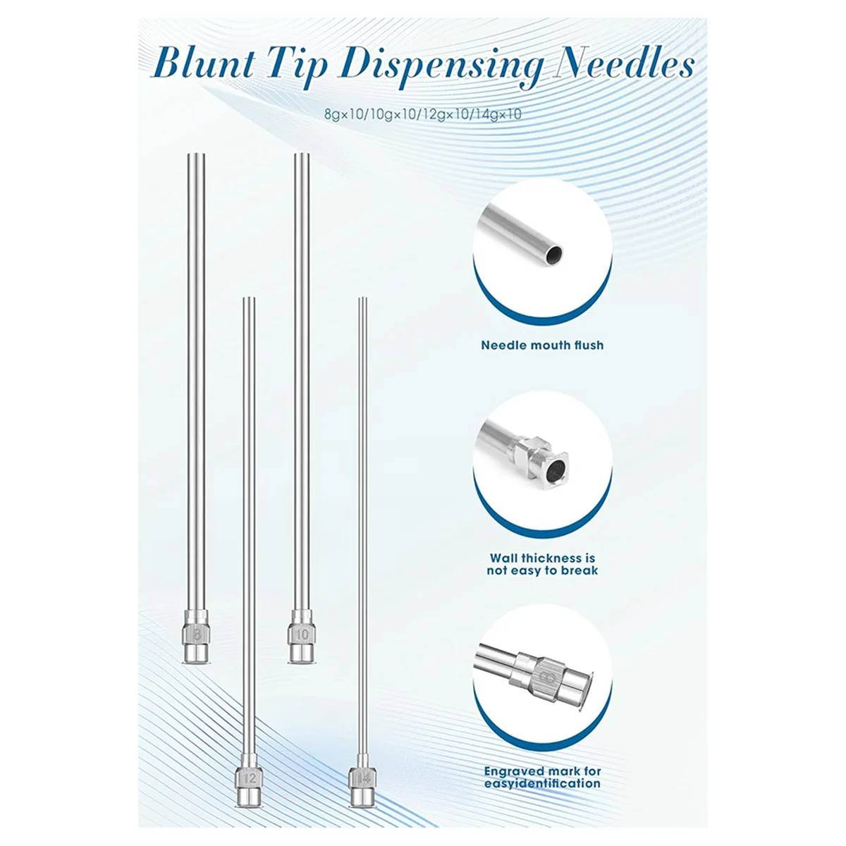 ABXHH 10 قطع إبر توزيع حادة 4 بوصة، 12 مقياس من الفولاذ المقاوم للصدأ إبر حادة أداة توزيع السوائل 14 جرام