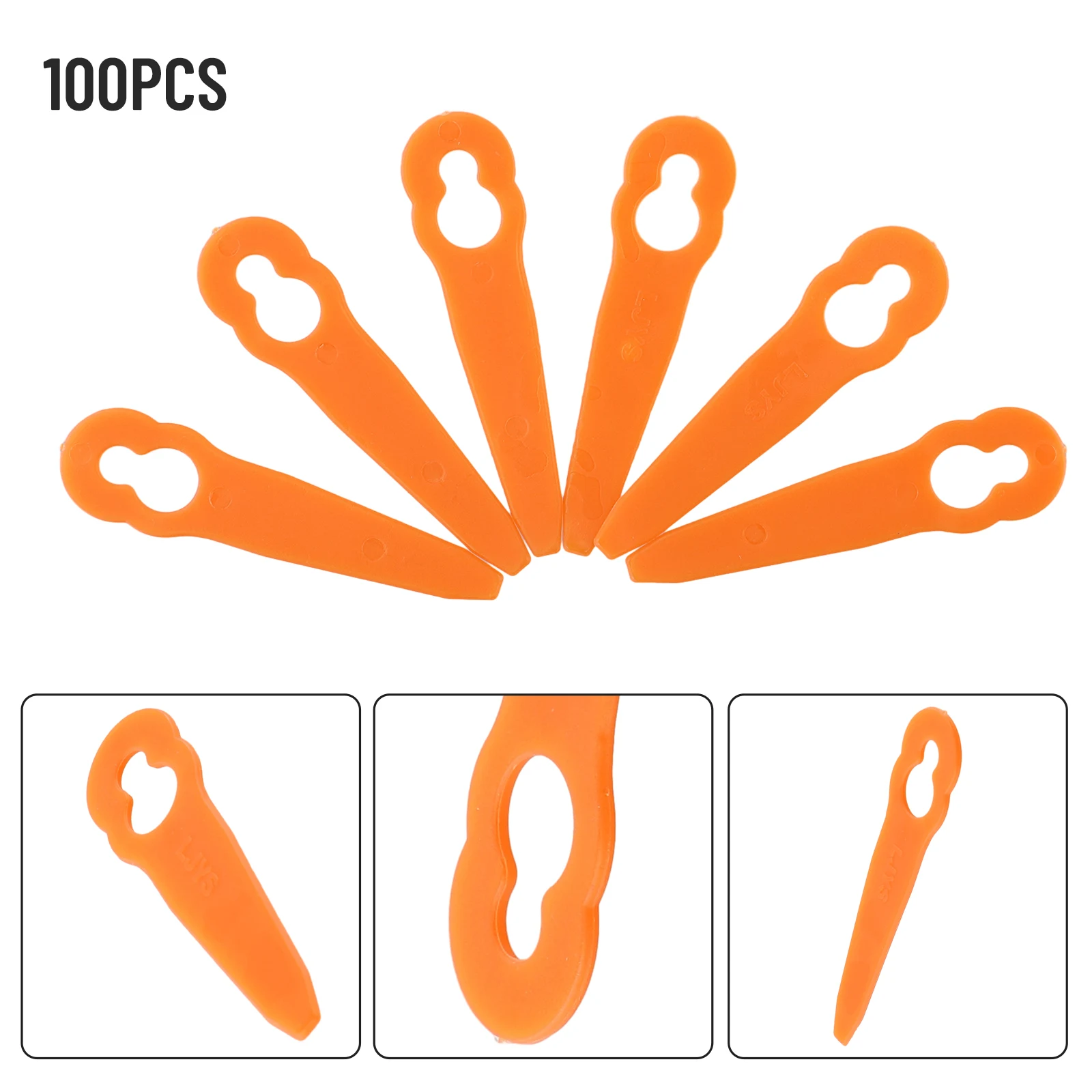 100-pack Plastic Replacement Blades For FSA 45 Cordless Lawn Mower Lawn Trimmer Blades Garden Power Tool Accessories Blades