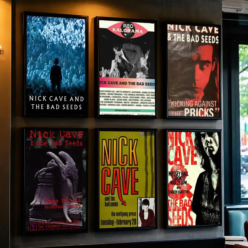 band N-Nick Cave And The Bad Seeds-S Poster Removable Wall Sticker for Home Cafe Bar Office Interior Decor
