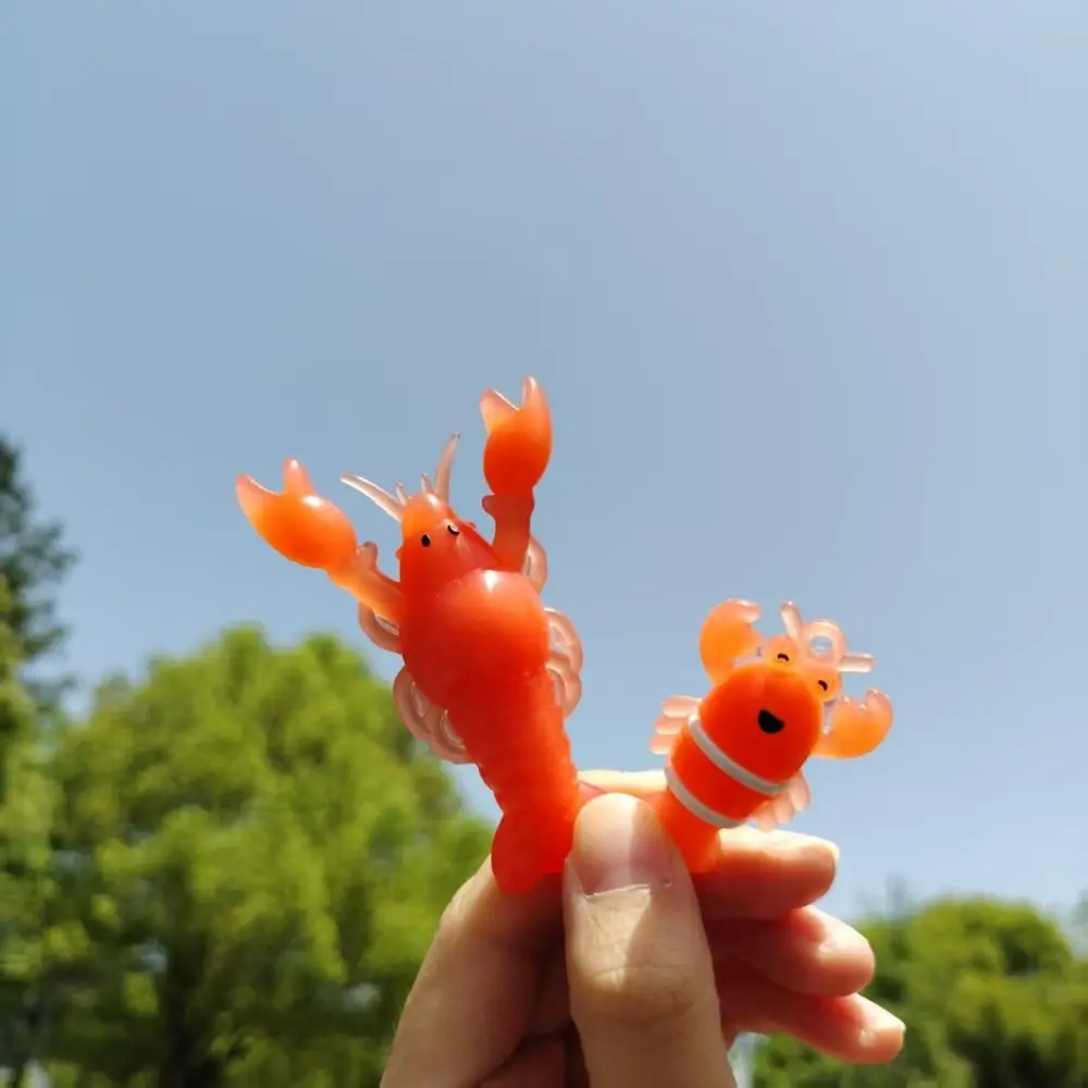 10Pcs Color-Changing Lobster Car Ornament Uv Sensitivity Temperature Reminder Car Hanging Pendant PVC Lobster Crab
