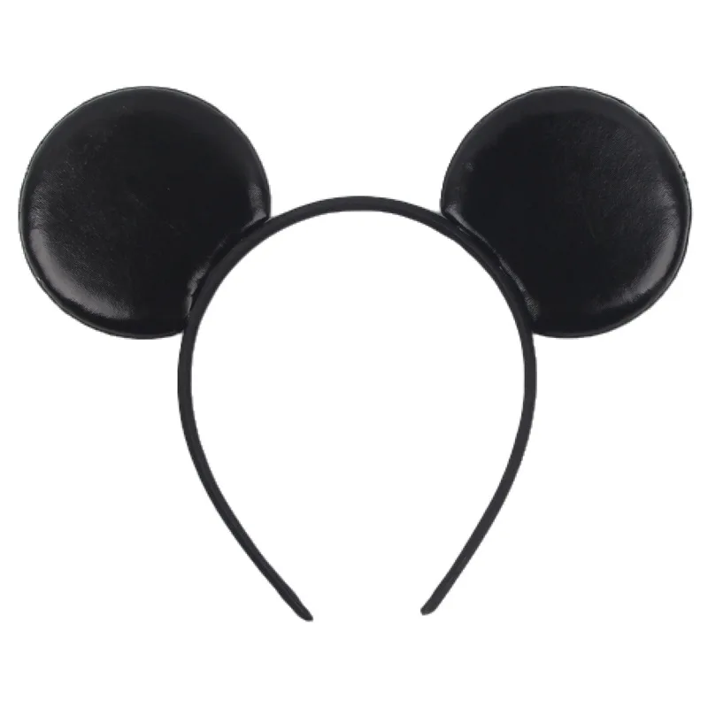 Disney leather Bat Bows Mickey Mouse Ear Headband for Adults Halloween Headwear Women Girls Cosplay Ghost Party Hair Accessories