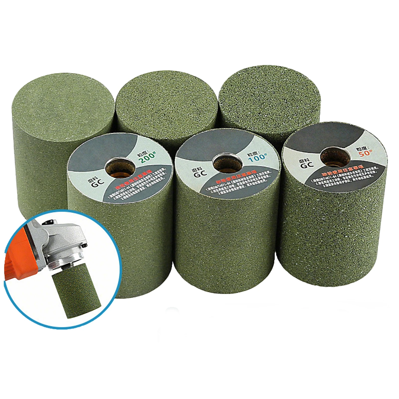 1pc Cylindrical Diamond Polishing Wheel 50/100/200 Grit Stone Grinding Head Sanding Disc Angle Grinder Marble Tile Abrasive Tool