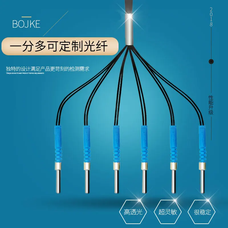 One Minute 2 46 Amplifier Multi-group Multi-head Fiber Optic Sensor Probe Anti-reflection Mold Positioning