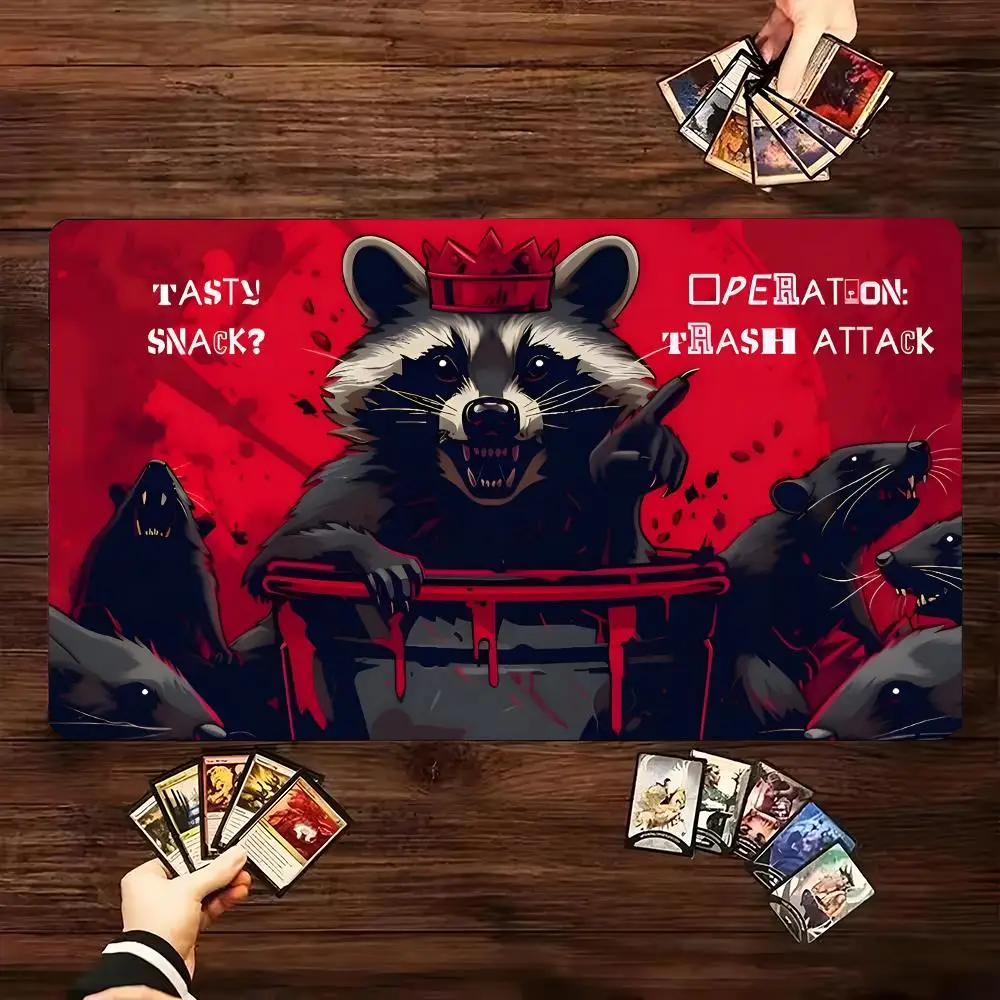 

MTG The Magic Gathering Play Mouse Pad King Raccoon Computer Offices Mousepad Anti-slip Playmat for MTG DTCG CCG RPG Funny Rugs