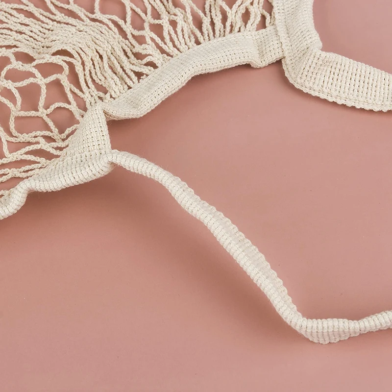 أكياس بقالة شبكية ممتازة ، أكياس إنتاج قابلة لإعادة الاستخدام ، مقبض طويل ، حمل شبكي ، خيط ، أكياس فواكه وخضروات