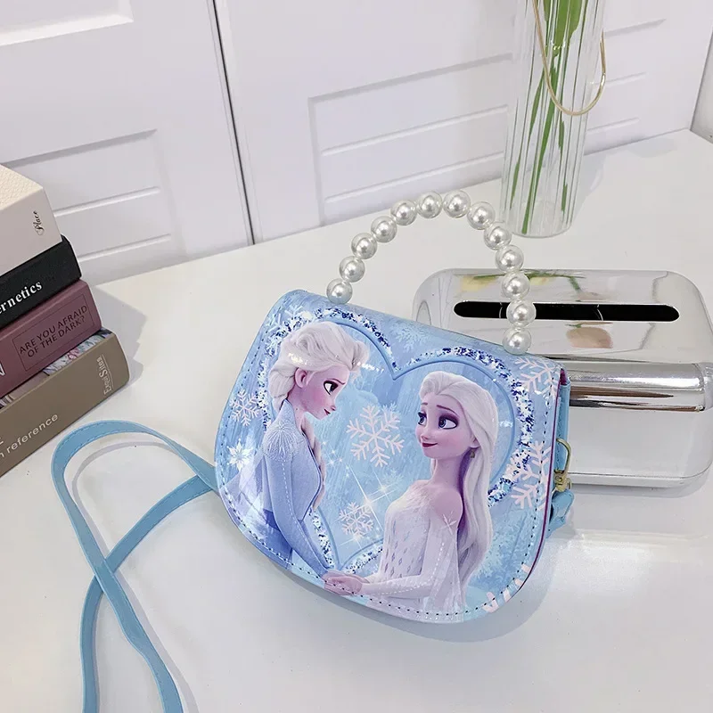 

Elsa Princess PU Crossbody BagExquisite Fashion Style Princess PrintCartoon Beaded Handbag Crossbody Bag, Princess Exclusive Bag