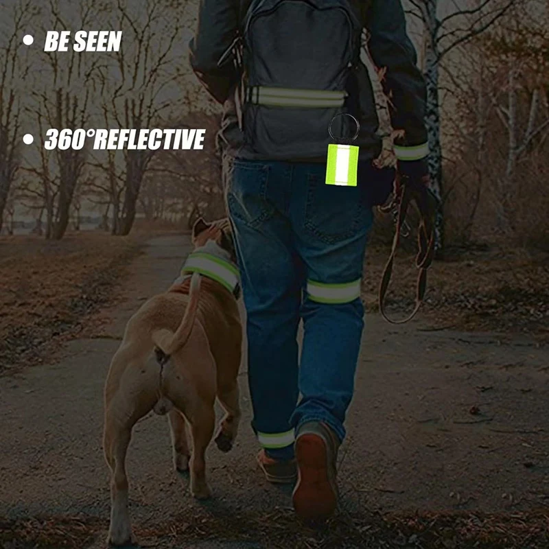 12Pcs Reflective Keychain High Visibility Reflective Tags Reflective Pendants For Backpack Purse Dog Collar