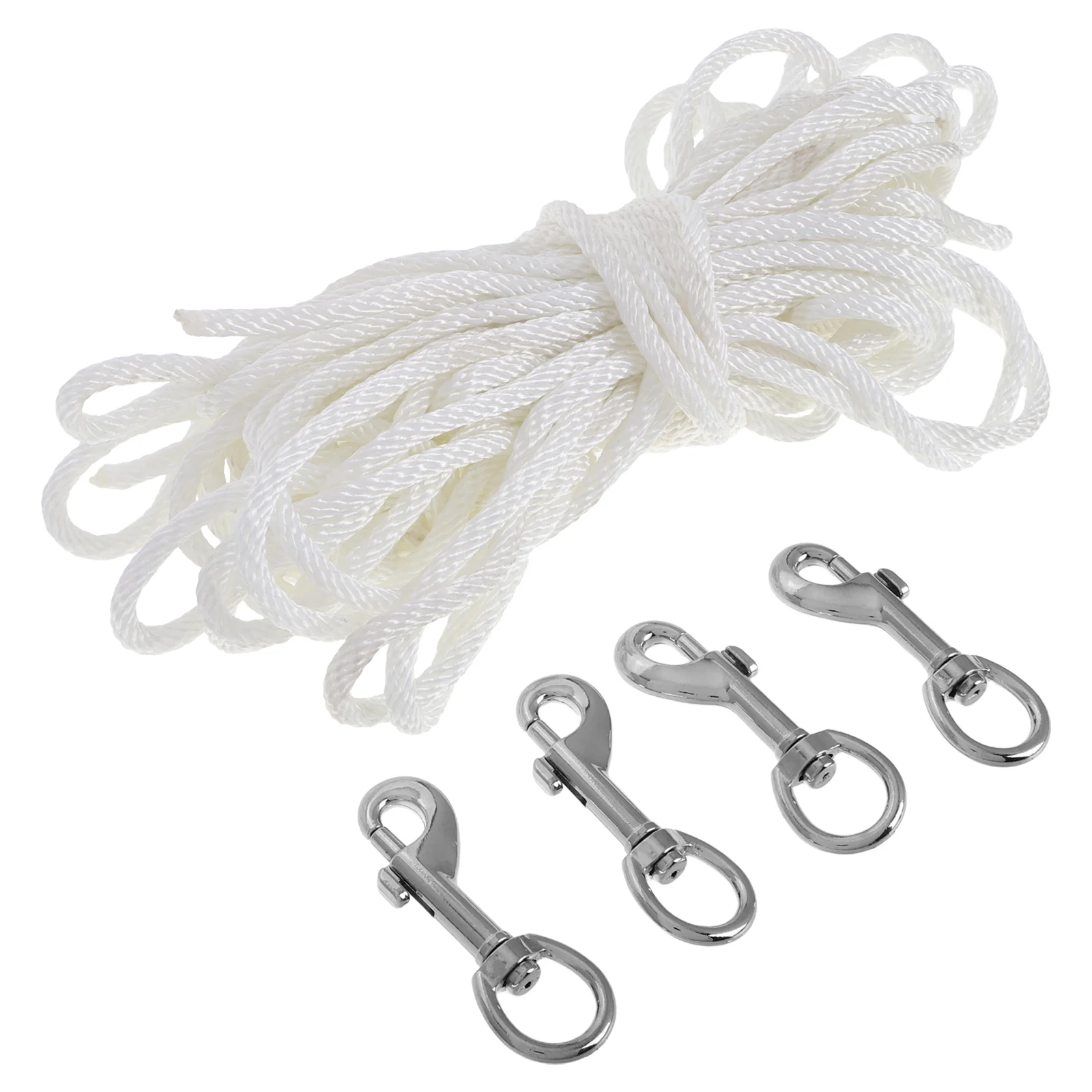 

Flagpole Rope Nylon Durable Sailing Rigging Garden Bundling Outdoor Flag Pole Accessories Clothesline Stainless Hooks