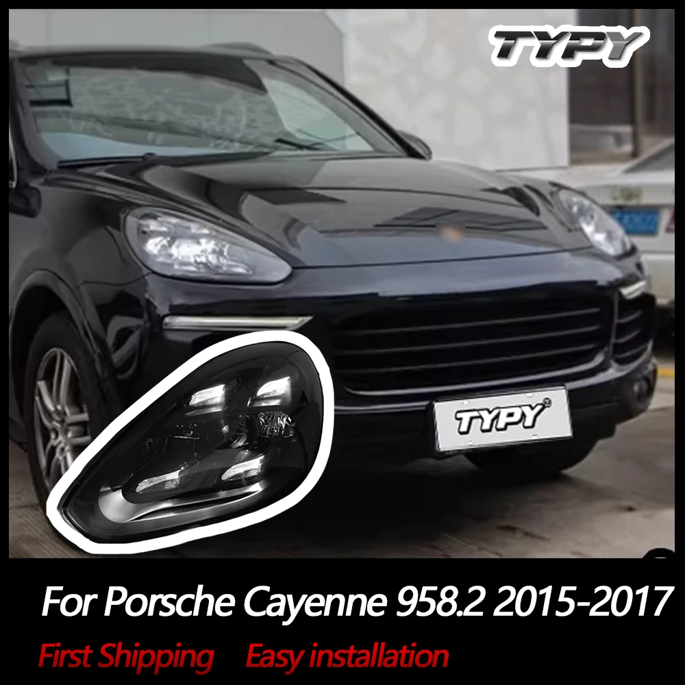 

TYPY автомобильные фары для Porsche Cayenne 958.2 2015-2017 светодиодные автомобильные лампы дневные ходовые огни динамические указатели поворота