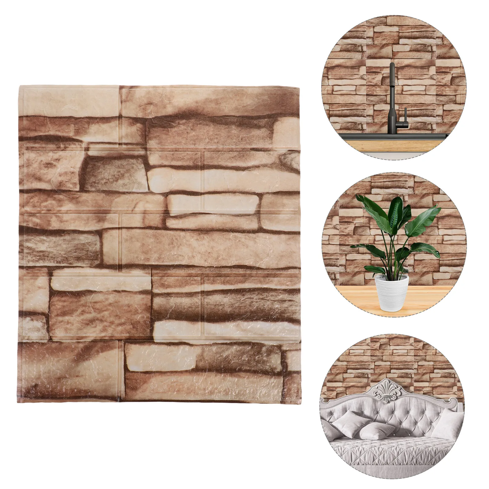 

20pcs 3D Wall Stickers Brick Wallpaper Self Adhesive Peel Stick Home Decor Living Room Bedroom Bathroom Removable Wallpaper