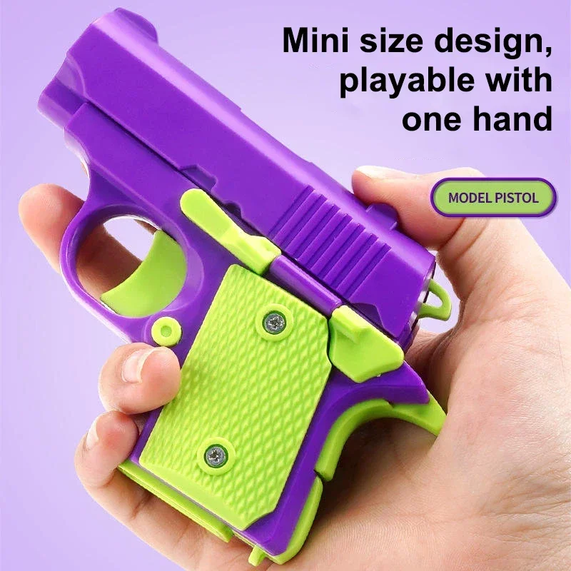 3D Print Mini Pistol 1911 Casual Toy Gun Child Decompression Gravity Radish Small Carrot Pistol Toy Unique Fun