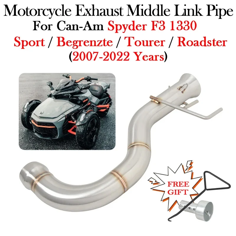 For Can-Am Spyder F3 1330 Sport Begrenzte Tourer Roadster 2007 - 21 2022 Motorcycle Exhaust Modify Middle Link Pipe