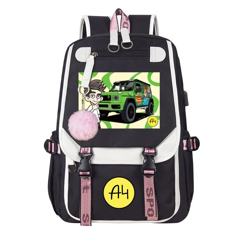 A4 LAVA LAVA Cartoon Boy Girl Backpack Влад a4 Бумага Cartoon Children USB Charging Children Students Schoolbag