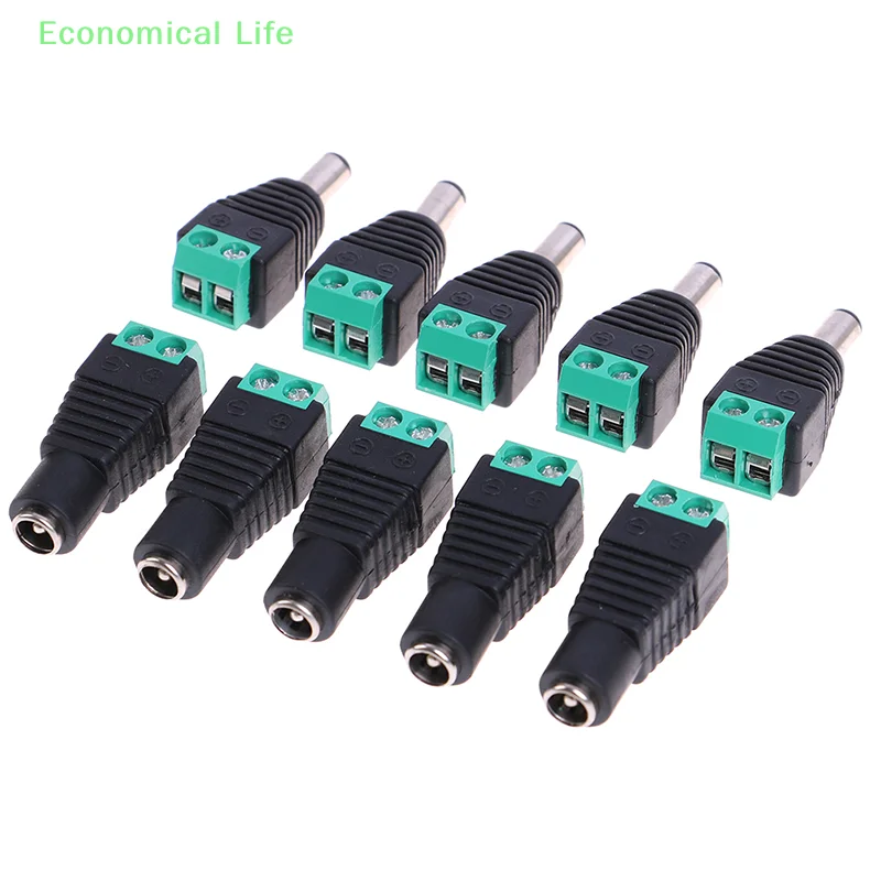 5 stks Vrouwelijke Mannelijke DC Power Kabel Connector Jack Plug Aansluiting Voor LED Strip