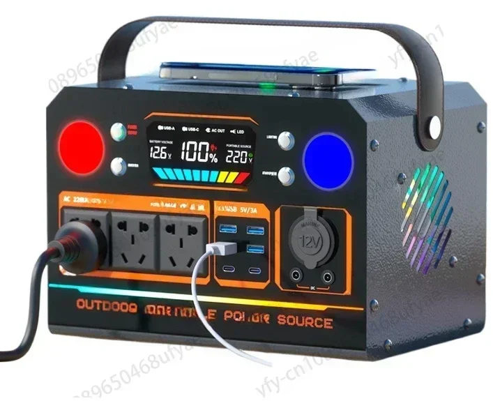 

Мобильный уличный источник питания 220 В, портативный, мощный для прямой трансляции с розеткой, аккумулятором, самостоятельным вождением, для кемпинга,