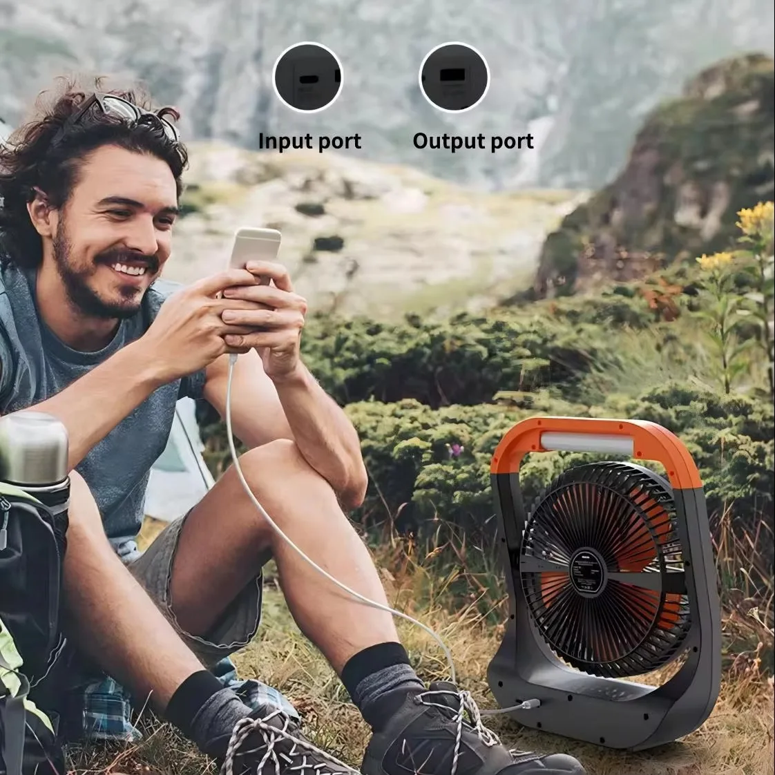 

Guard Portable Desk Fan as a Power Bank for Outdoor Home 10000/20000MAH Camping Fan with Light Timing Removable Fan