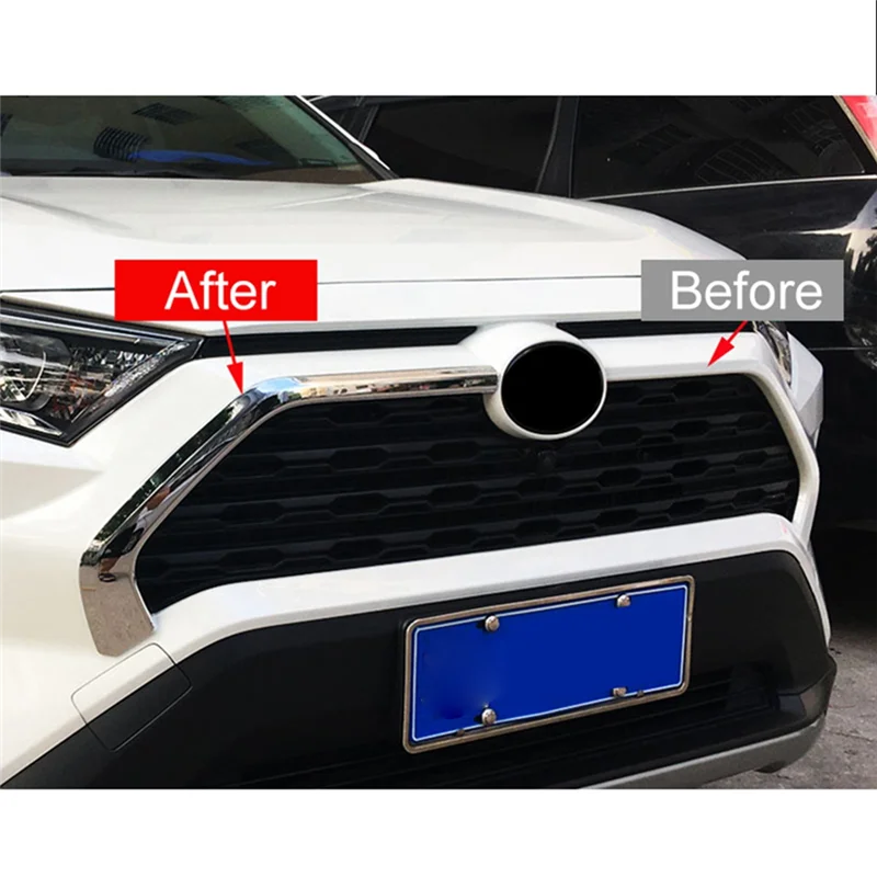 

Car Front Grille Grills Decoration Cover Frame For Toyota RAV4 XA50 2019 2020 2021 2022 2023 2024 RAV 4 Hybrid ABS Parts